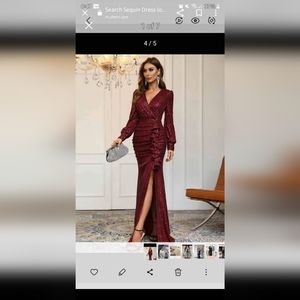 Burgundy womans long dress size small